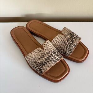 Tecovas The Carmen Black Sand Python Slip-In Sandals Size 7.5